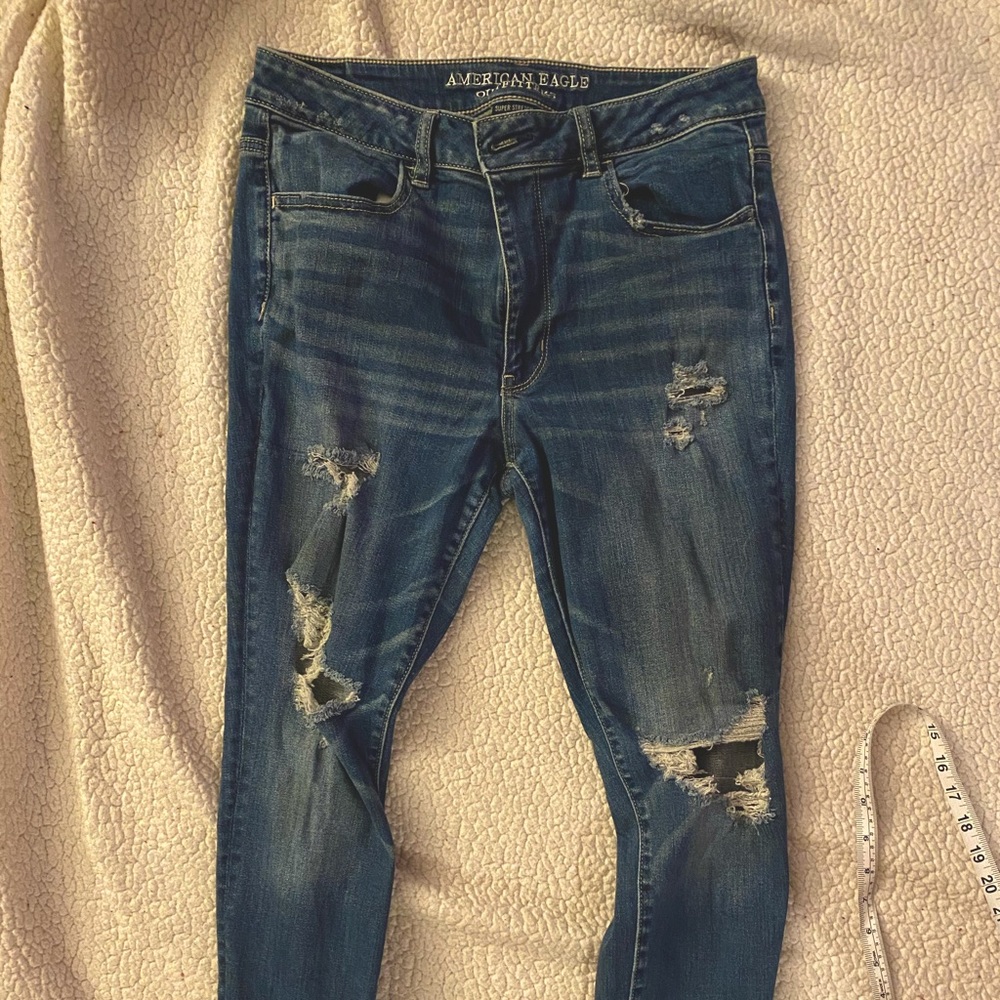 medium wash high rise jegging | american eagle